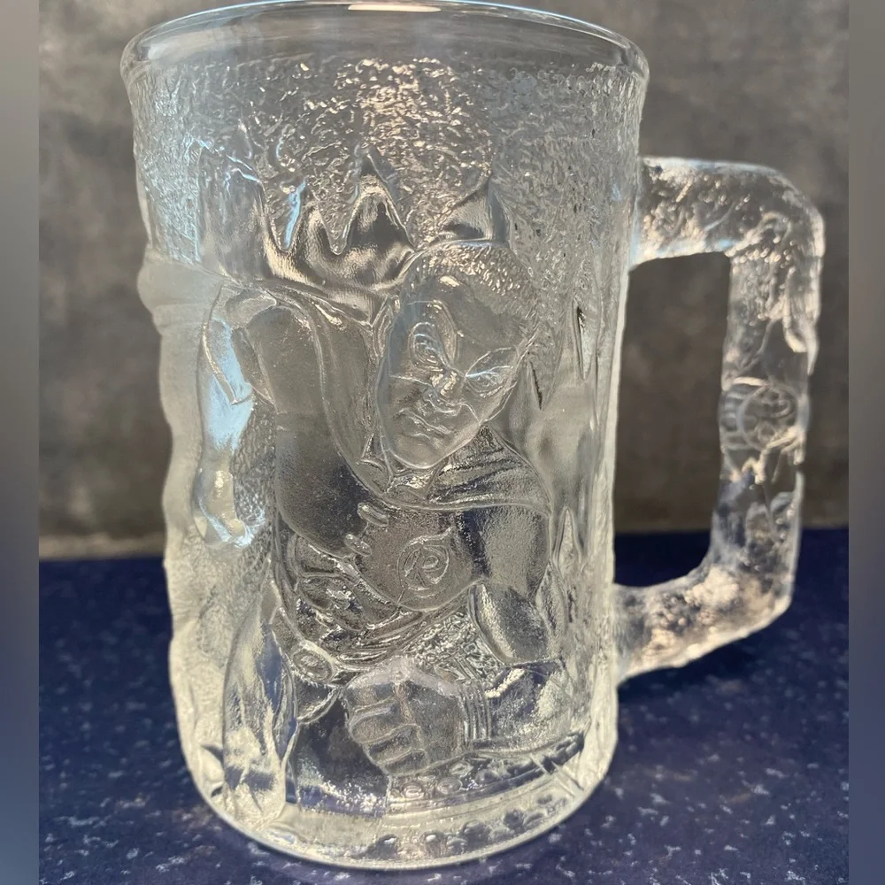 Set 1995 McDonald’s Clear Glass Mugs “Batman” & “Robin” Batman Forever